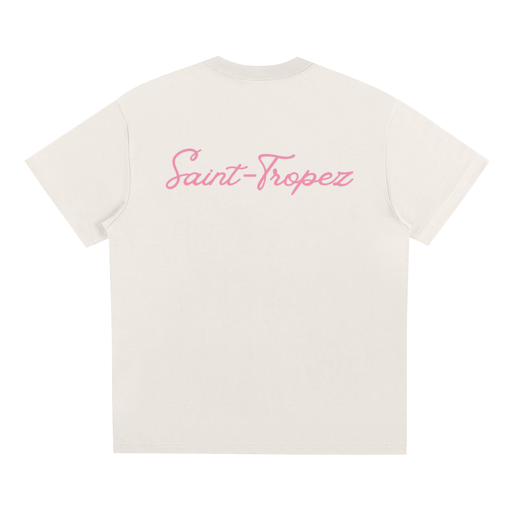 sainttropez,cream,pink,tshirt