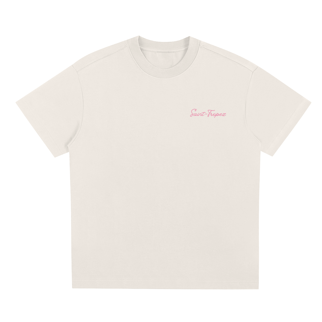 sainttropez,cream,pink,tshirt